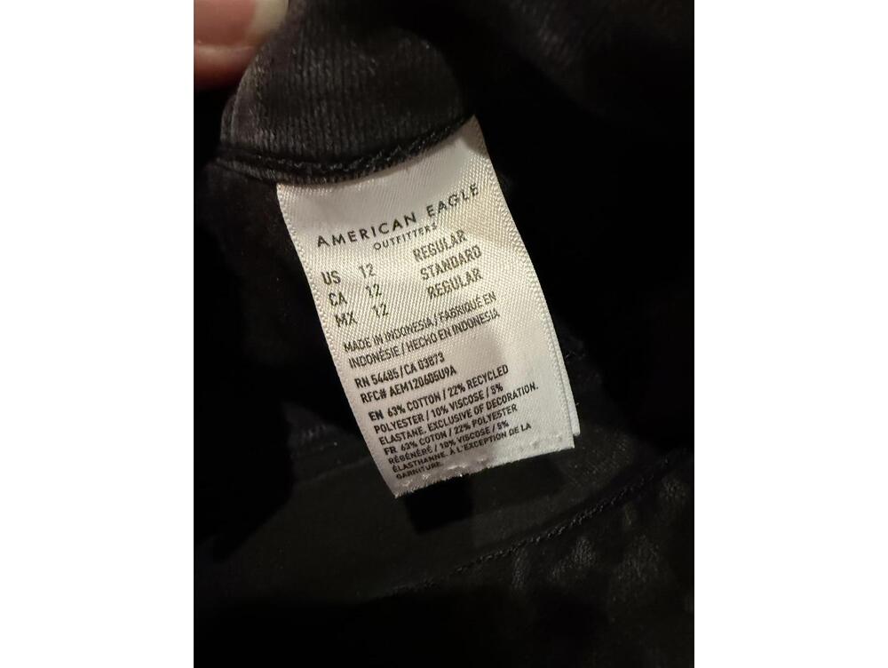 American Eagle Hi-Rise Jegging Dream Stretch Black Size 12 - Picture 4 of 7